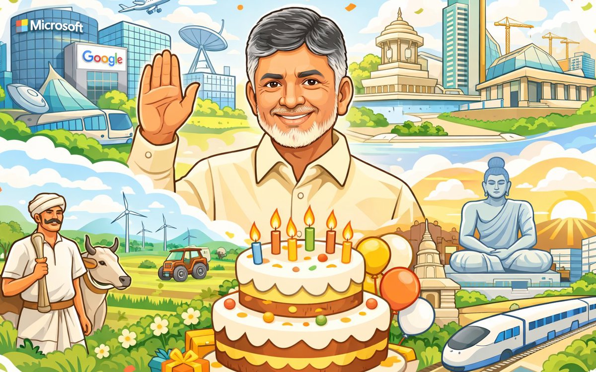Celebrating Nara Chandrababu Naidu: Visionary Leader's Birthday Tribute