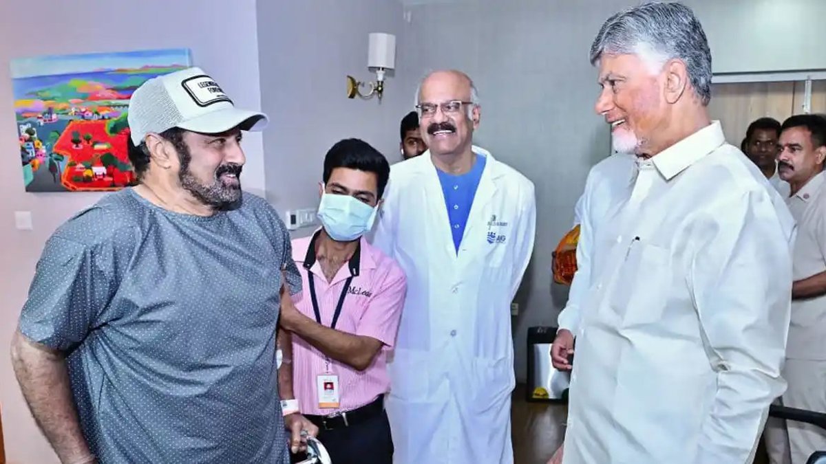 ఆసుపత్రిలో బాలకృష్ణను పరామర్శించిన సీఎం చంద్రబాబు నాయుడు.. నవ్వుతూ కనిపించిన నటసింహం