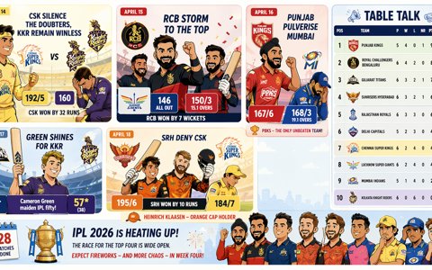IPL 2026 వారం 3 హైలైట్స్: పుంజుకున్న CSK, పంజాబ్ అజేయం, అగ్రస్థానంలో RCB