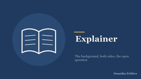 Dumtika Politics editorial graphic: Line drawing of an open book, labelled Explainer