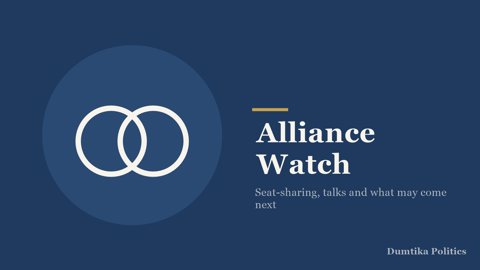 Dumtika Politics editorial graphic: Two linked rings, labelled Alliance Watch