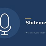 Dumtika Politics editorial graphic: Line drawing of a microphone, labelled Statement