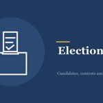 Dumtika Politics editorial graphic: Line drawing of a ballot going into a box, labelled Election